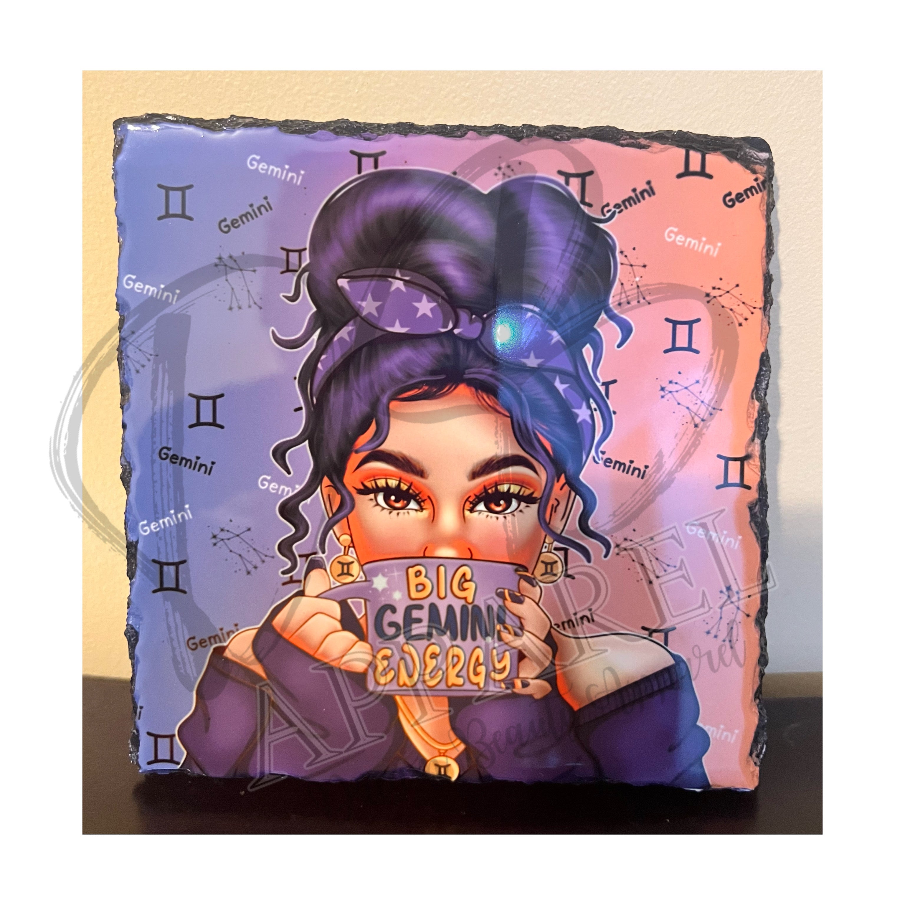 Zodiac Photo Slate tile/coaster