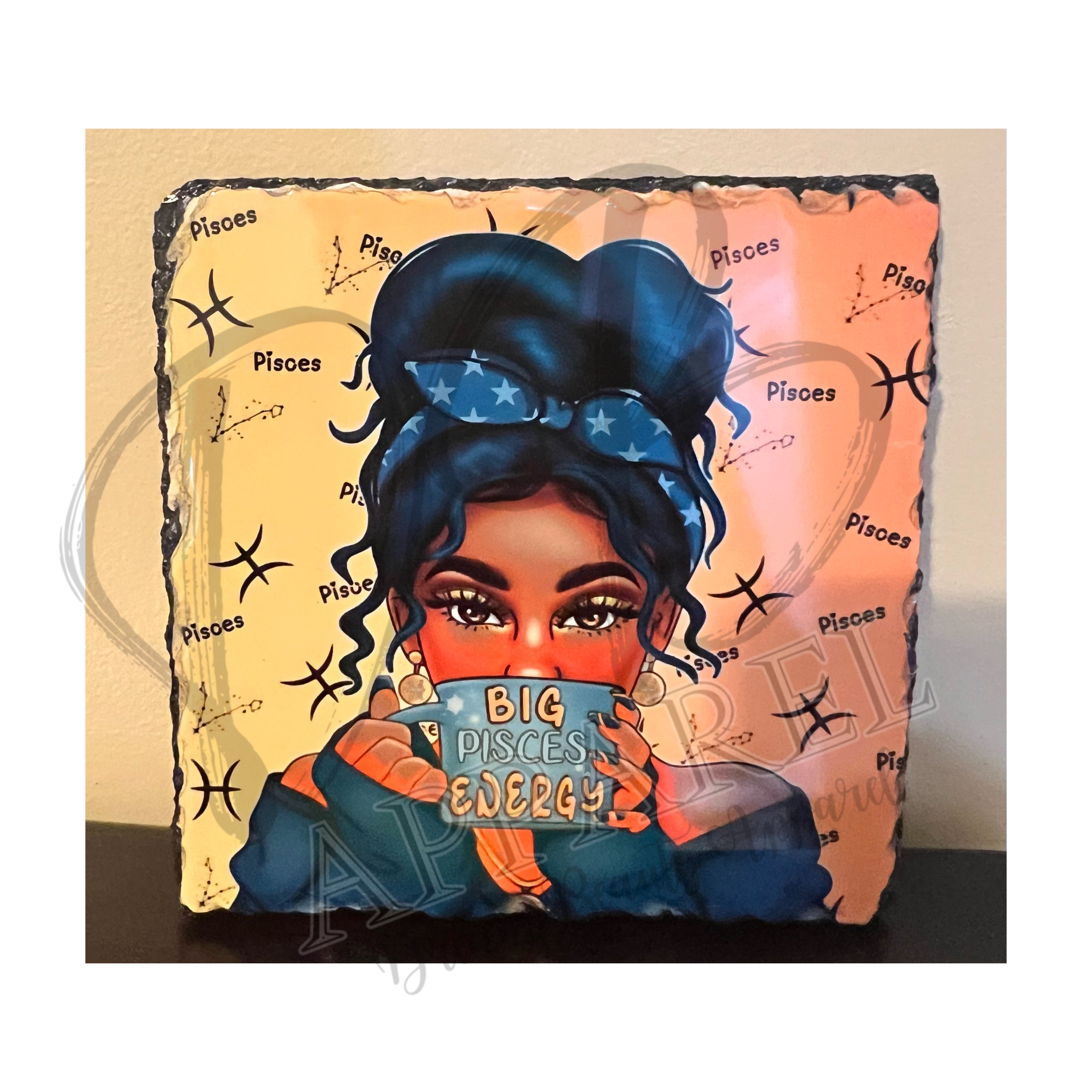 Zodiac Photo Slate tile/coaster