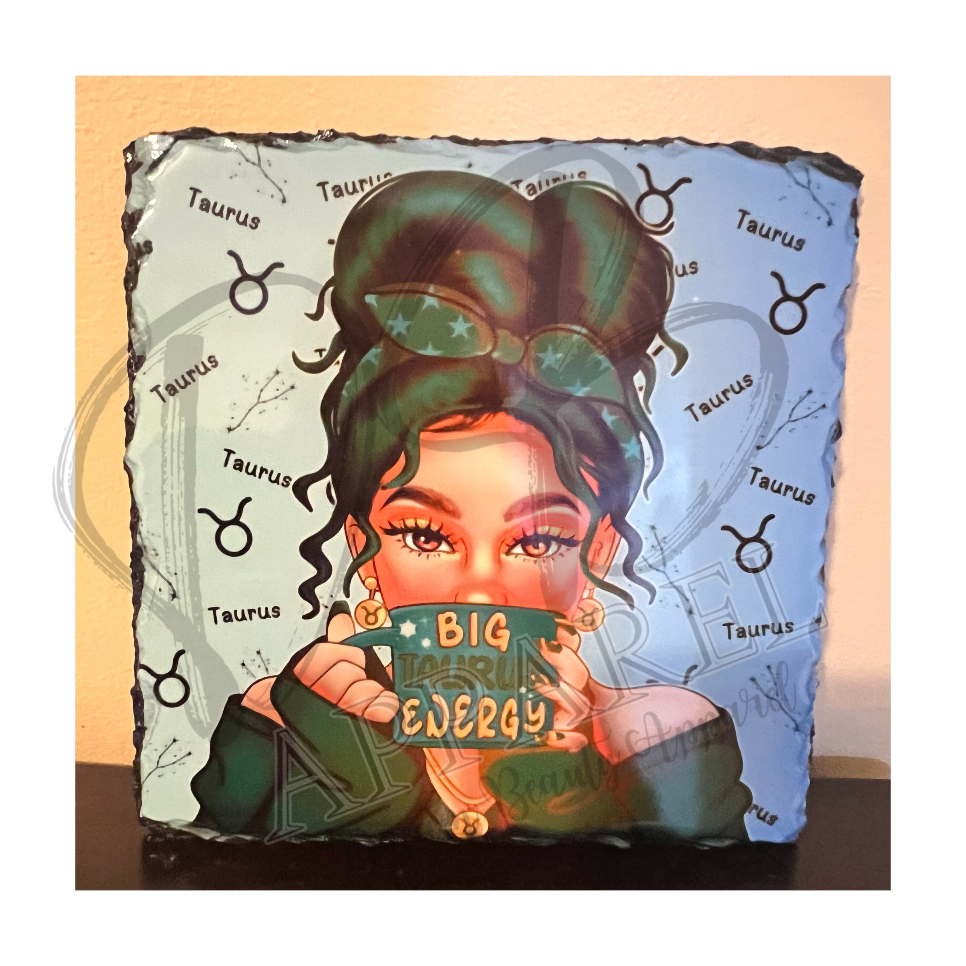 Zodiac Photo Slate tile/coaster