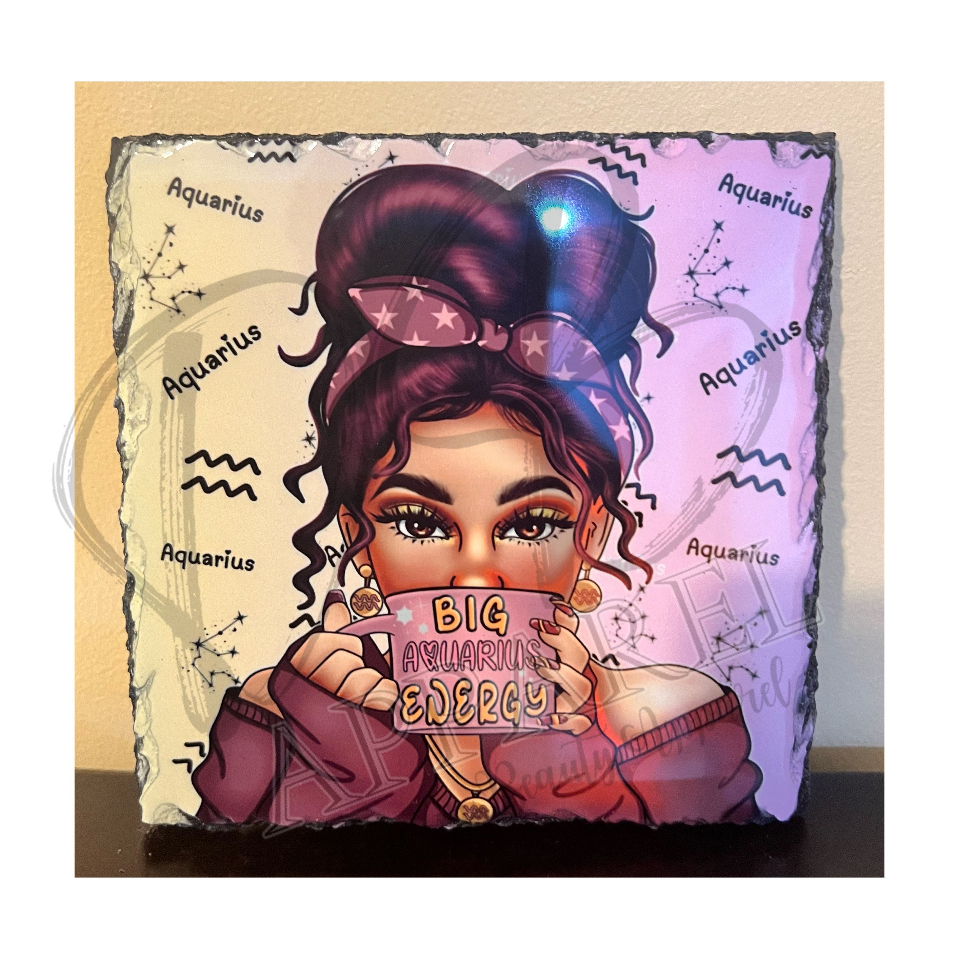 Zodiac Photo Slate tile/coaster