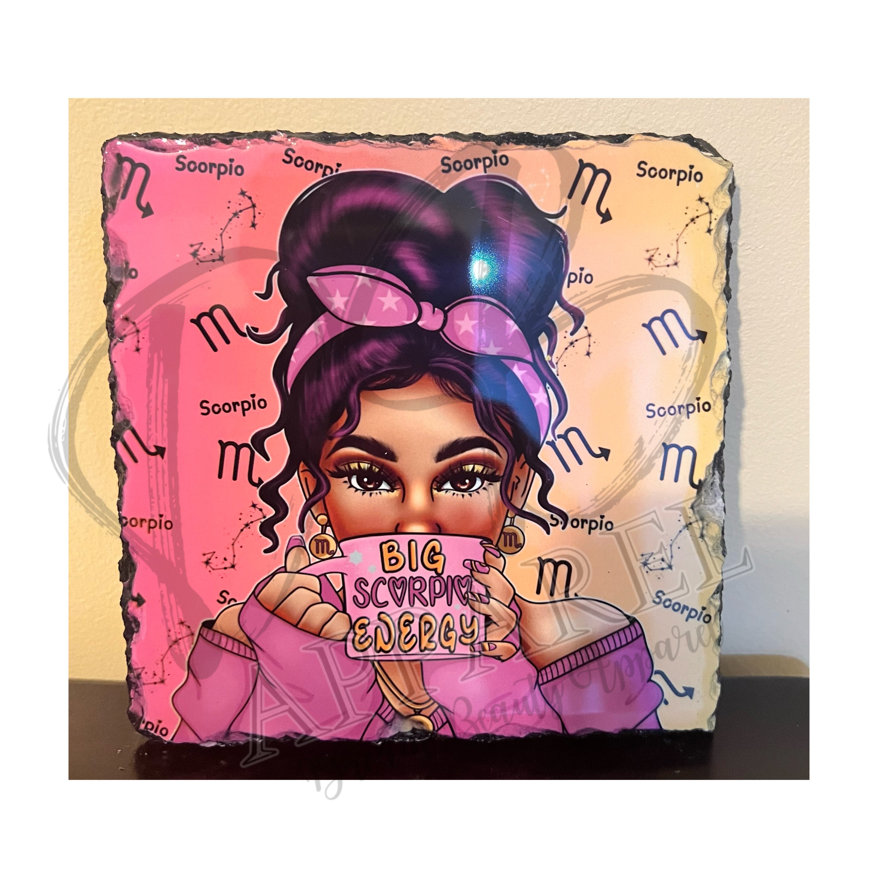 Zodiac Photo Slate tile/coaster